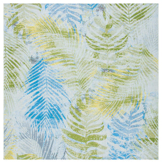 Safavieh Summer SMR485 Indoor-Outdoor Rug, Green/Grey, 6'7" Square