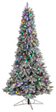 T3517 8.5' Flocked British Columbia Mountain Fir Artificial Christmas Tree