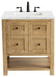 James Martin Breckenridge Bath Vanity, Light Natural Oak, 30", Ethereal Noctis, Three-Hole