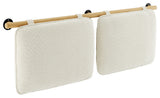 Anela Wall-Mounted Chenille Upholstered Full Headboard, Cream Natural