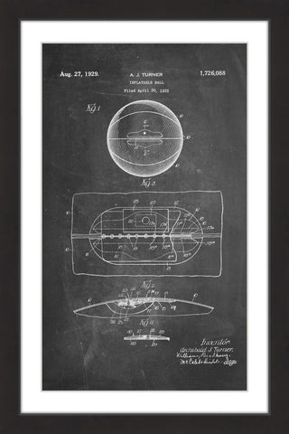 "Basketball 1925 Chalk" Framed Painting Print