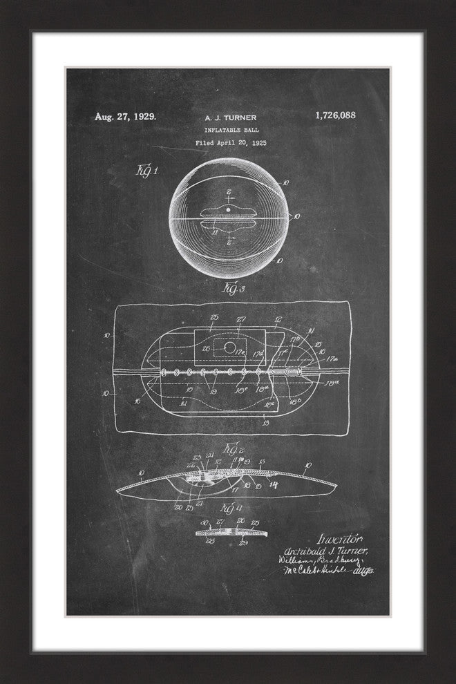 "Basketball 1925 Chalk" Framed Painting Print