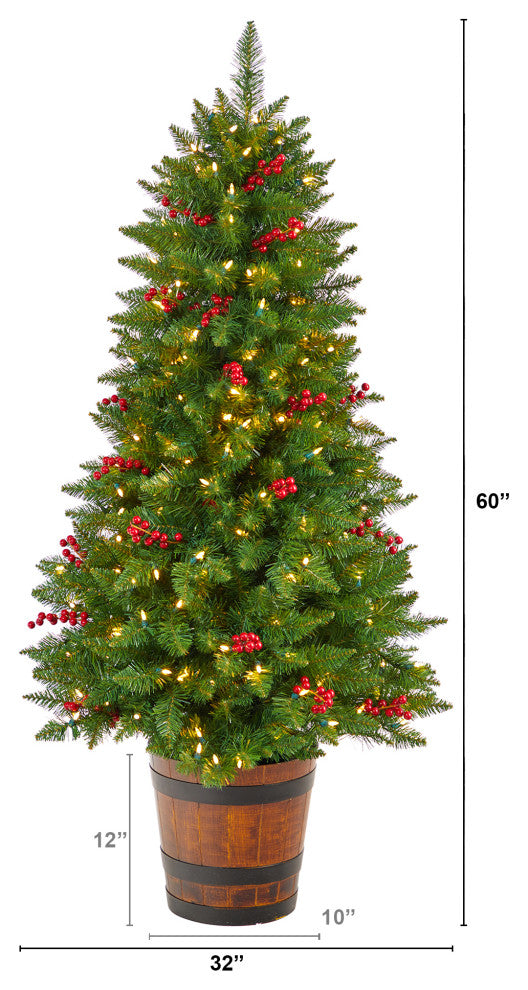 5' Colorado Aspen Pre-Lit Artificial Porch Christmas Tree With 200 LED lights