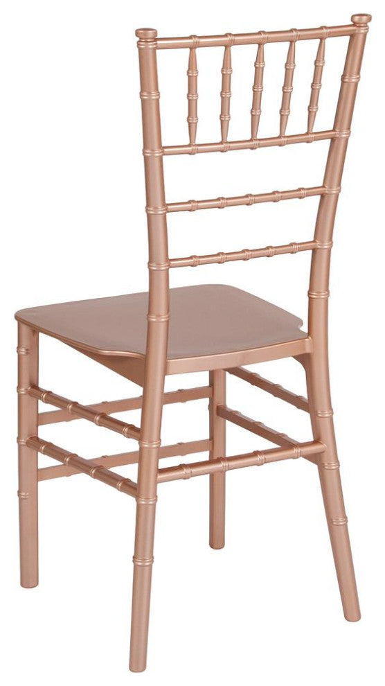 Hercules Series Rose Gold Resin Stacking Chiavari Chair