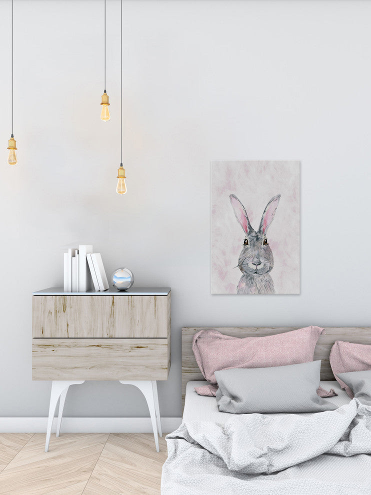 "Happy Rabbit II" Painting Print on Wrapped Canvas, 40"x60"