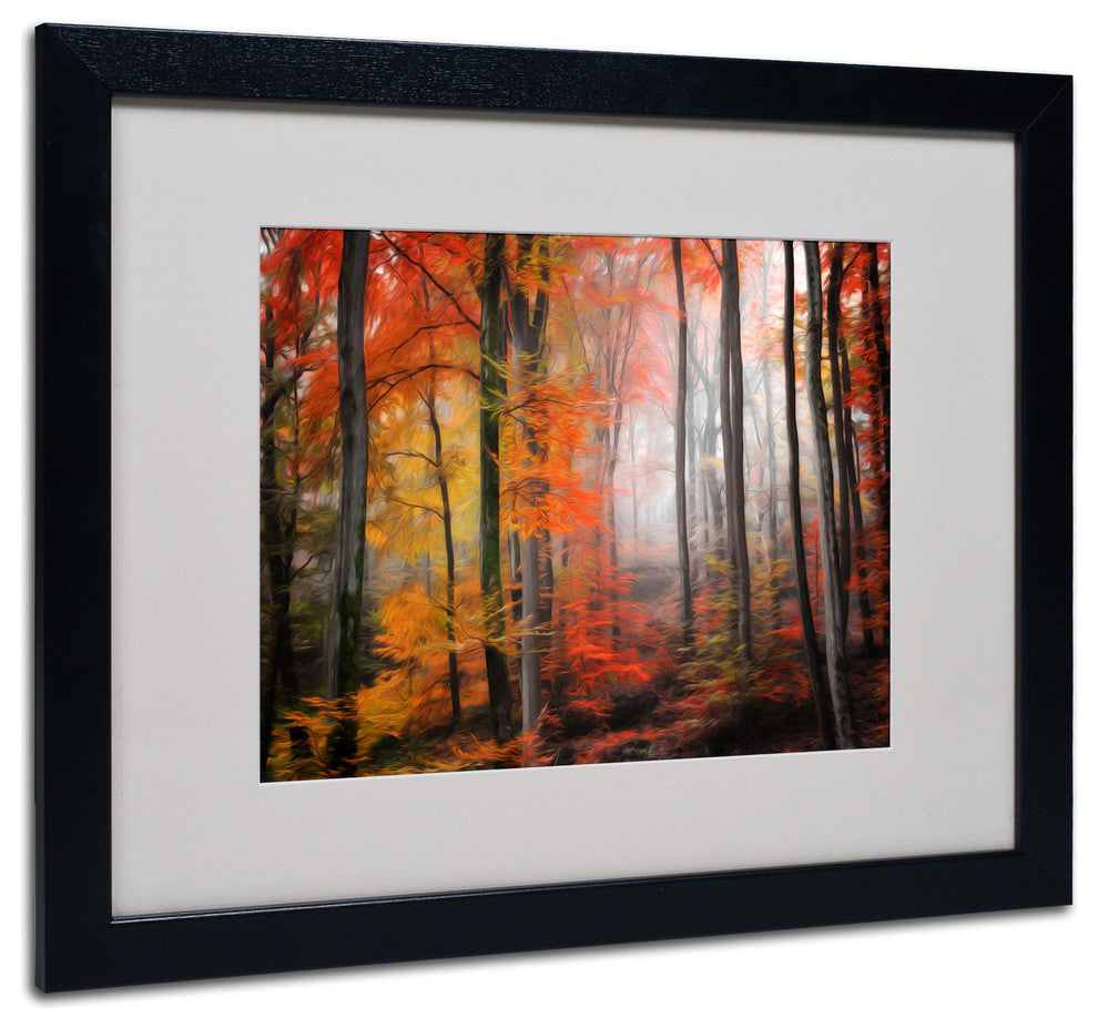 'Wildly Red' Matted Framed Canvas Art by Philippe Sainte-Laudy