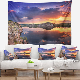 Large Summer Clouds Reflection Landscape Photography Wall Tapestry, 92"x78"