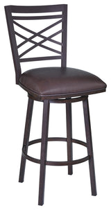Fargo 26" Barstool, Auburn Bay finish With Brown Pu upholstery