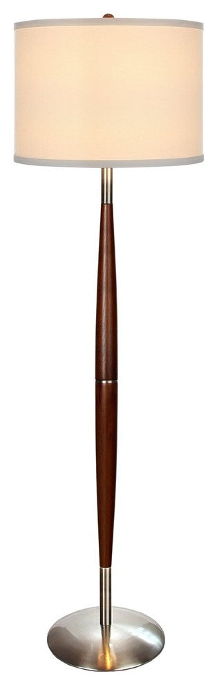 LED Floor Lamp, Executive Style Maple Eucalyptus Exotic Wood Shaded Light