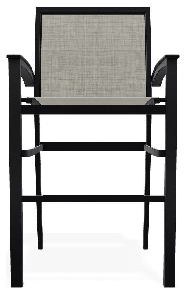 Bazza Sling Bar Height Stackable Outdoor Stool, Ella/Black