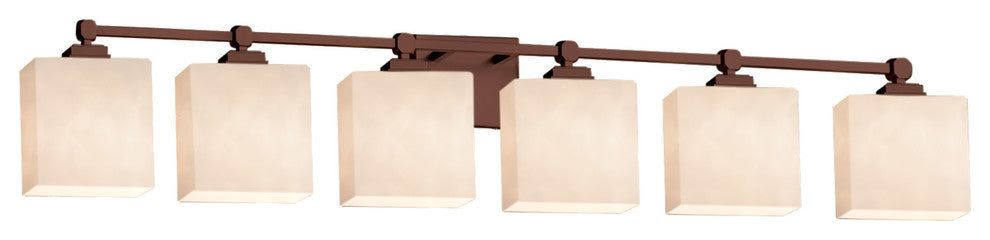 Clouds Tetra 6-Light Bath Bar, Rectangle, Bronze, Clouds, LED