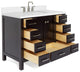 ARIEL Cambridge 43" Rectangle Sink Bathroom Vanity Espresso With Quartz Top
