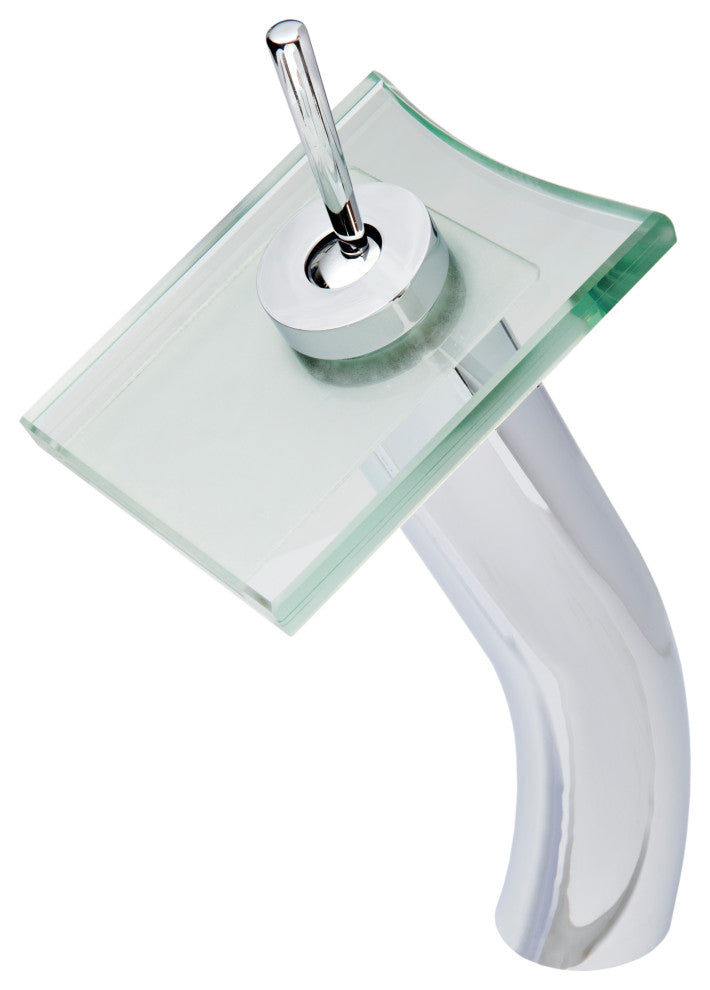 Porcelain Vessel Sink and Faucet Set, Chrome