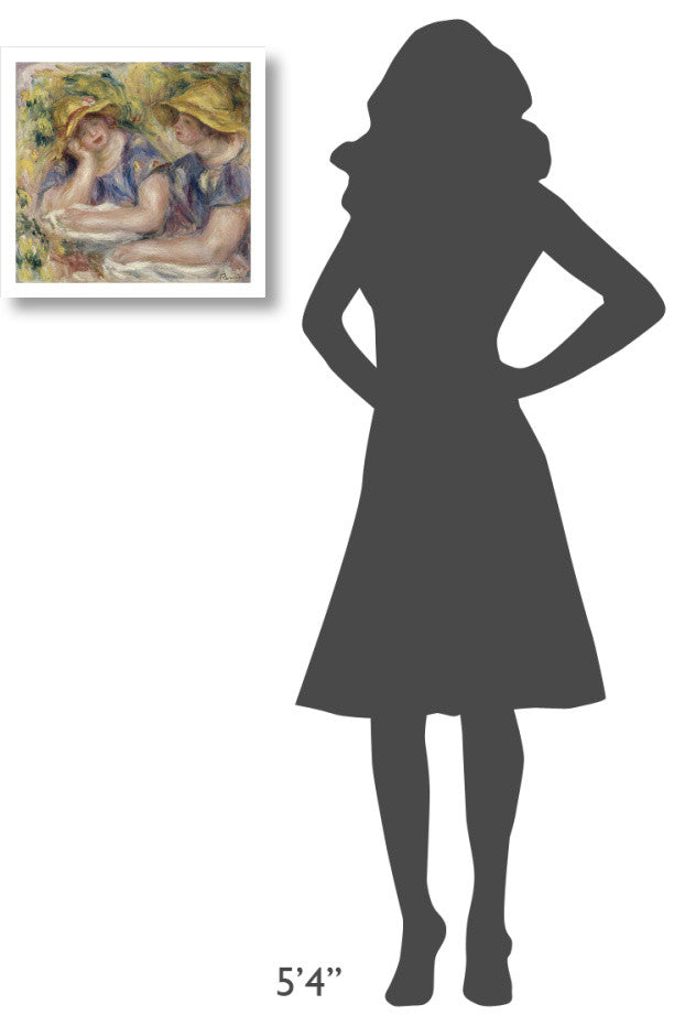 "Two Women in Blue Blouses" Paper Print by Pierre-Auguste Renoir, 18"x17"