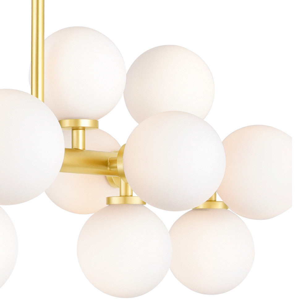 Arya 16 Light Chandelier With Satin Gold Finish