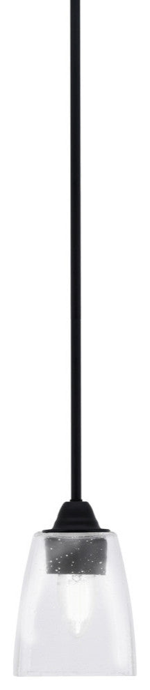 Paramount Mini Pendant, Matte Black, 4.5" Clear Bubble Glass