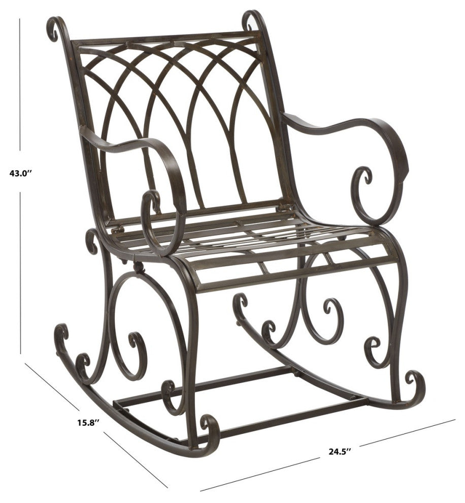 Safavieh Medrano Rocking Chair, Rustic Brown