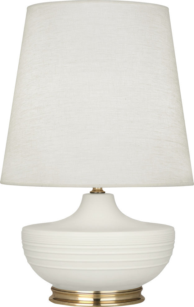 Michael Berman Nolan Table Lamp, Matte Lily With Modern Brass