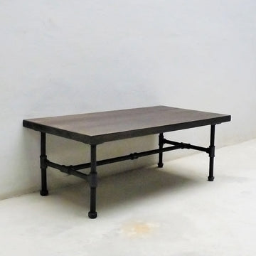 Corvallis Industrial Chic Coffee Table, Black Steel/Dark Wood