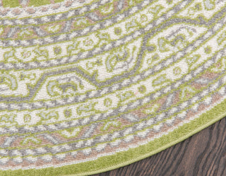Unique Loom Green Allover Williamsburg 5' Round Rug