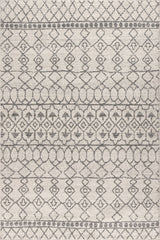 Izil Moroccan Beni Souk Area Rug, Cream/Gray, 5 X 8