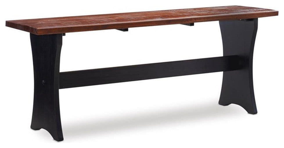 Riverbay Furniture Kerry Planked Solid Wood Dining Nook Set in Black