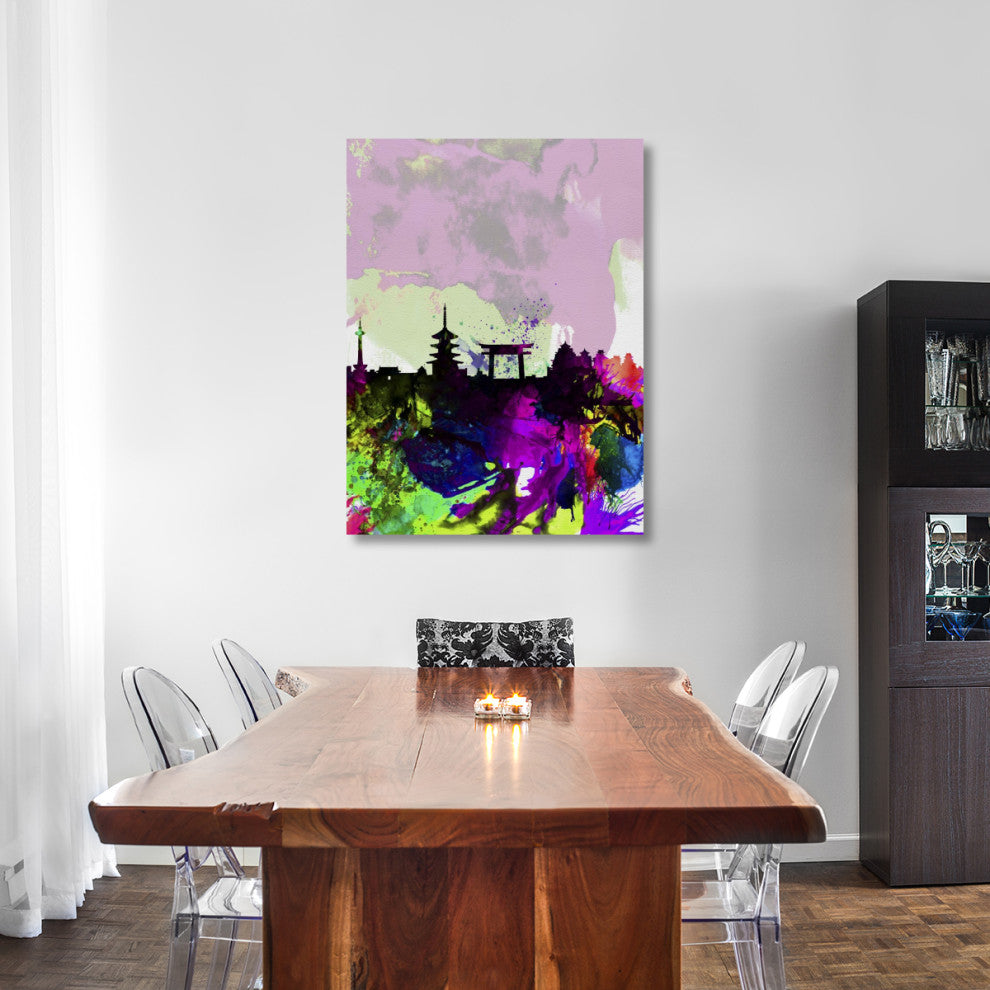 "Kyoto Watercolor Skyline" Fine Art Print