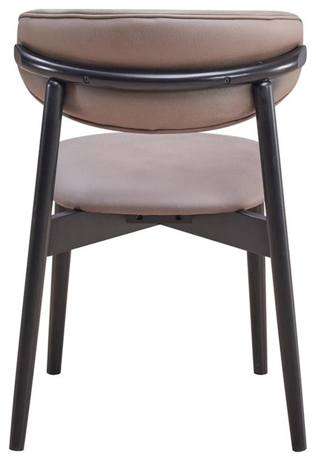 Pemberly Row 19" Fabric & Wood Side Chair in Gray/Black (Set of 2)