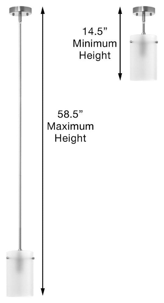 Effimero 1-Light Stem Hung Pendant Lamp, Medium, Brushed Nickel