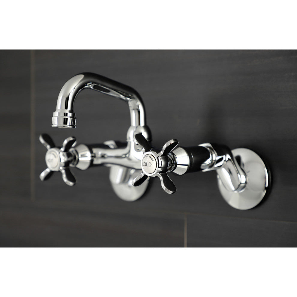Kingston Brass KS112C Two-Handle Wall Mount Bar Faucet, Polished Chrome