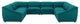 Sectional Sofa Set, Fabric, Teal Blue, Modern, Living Lounge Hotel Hospitality