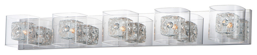 Gem 5 Light Bathroom Vanity Light, Polished Chrome