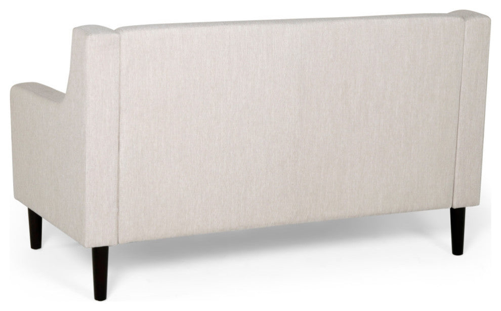 Zahara Fabric Loveseat, Beige and Dark Brown