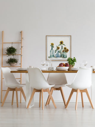 "Sunflowers, Blue Vase" Framed Painting Print