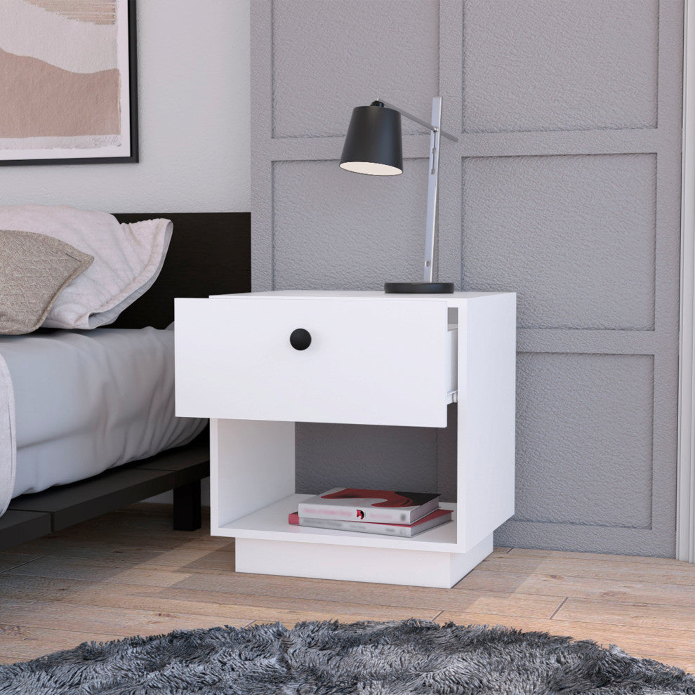 Sumter 1-Drawer Nightstand, White
