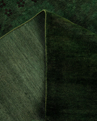 Overdyed, One-of-a-Kind Hand-Knotted Area Rug Green, 11'10"x18'0"
