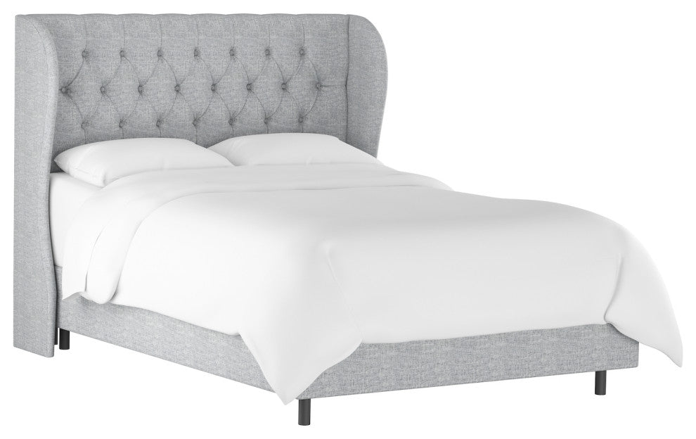 Bradwell Full Tufted Curved Wingback Bed, Zuma Pumice