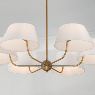 Capital Lighting 450461 Welsley 6 Light 36"W Chandelier - Aged Brass