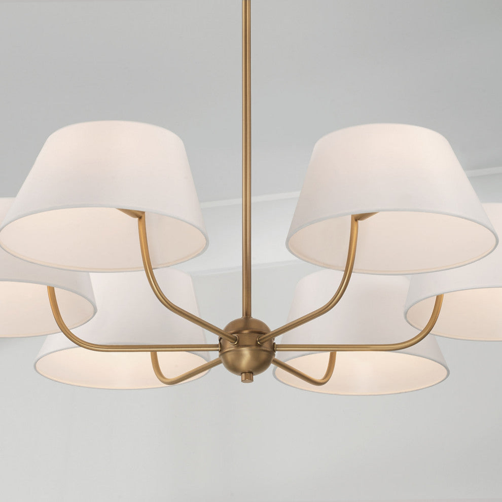 Capital Lighting 450461 Welsley 6 Light 36"W Chandelier - Aged Brass