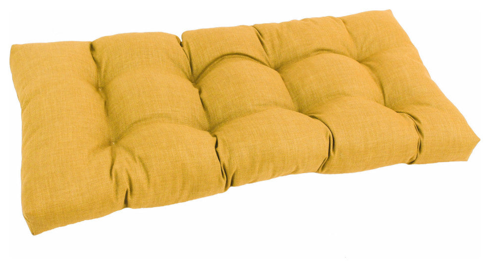 42"X19" Squared Solid Spun Polyester Tufted Loveseat Cushion, Lemon