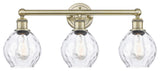 Waverly 3-Light 24" Bath Vanity Light, Antique Brass Finish, Clear Shade