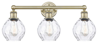 Waverly 3-Light 24" Bath Vanity Light, Antique Brass Finish, Clear Shade