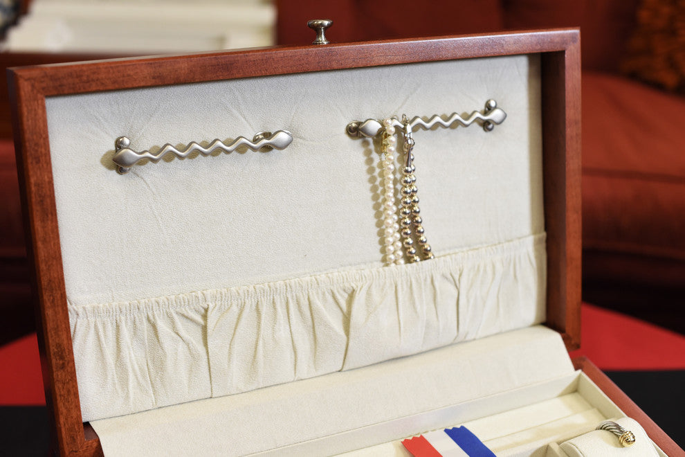 Majestic Jewel Chest, Solid American Cherry Hardwood, Rich Mahogany