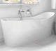 Wave 57.63x26.25 Freestanding Soaking Solid Surface Bathtub, White Matte