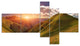 Sunrise Over Green Mountains, Landscape Photo Canvas Print, 60"x32", 5 panels