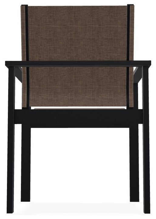 Tribeca Sling Outdoor Stackable Armchair, Mocha/Black