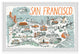 "Illustrated Map of San Francisco III" Framed Painting Print, 36x24