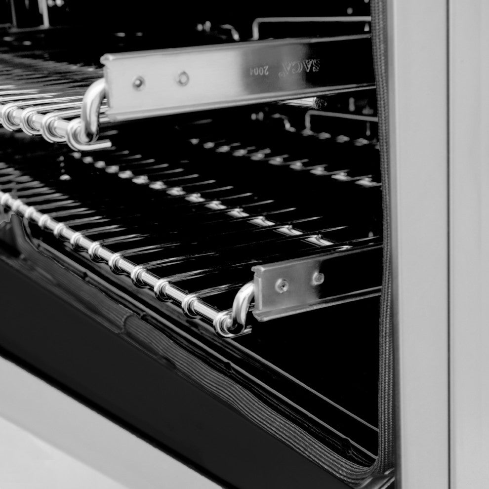ZLINE 36" Dual Fuel Range, Stainless Steel With Champagne Bronze RAZ-36-CB
