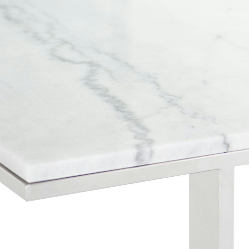 Tierra Glass Top Coffee Table, White
