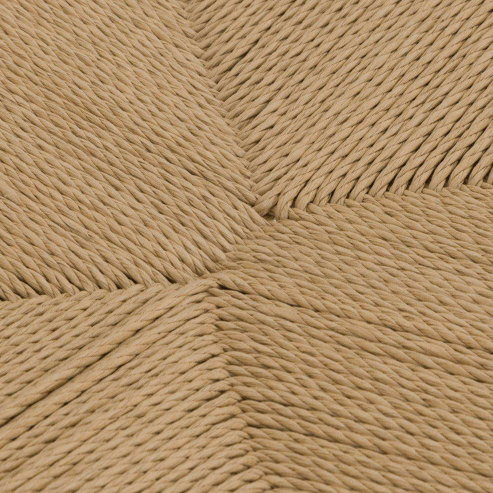 Erie, Woven Paper Cord and Oak Wood, Dining Chairs, 18", Set of 2